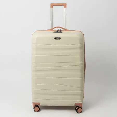 Valise TITOU Incassable Polypropylene | Modèle 15KG - Beige/Saumon 
