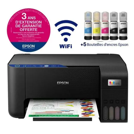 Imprimante Epson EcoTank L3251 multifonction 3-en-1 avec réservoirs d'encre rechargeables – Impression sans cartouche