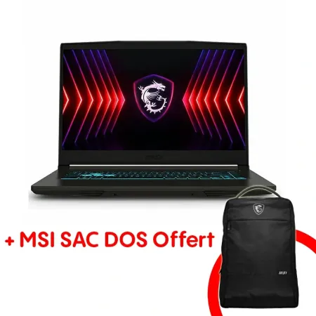 Pc Portable Gamer MSI THIN 15 B13UCX (I7 13620H/8Go/512SSD/RTX2050/FD/Noir