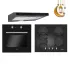 Pack Encastrable Focus Noir : Plaque de cuisson F409B + Hotte F602B + Four F521B