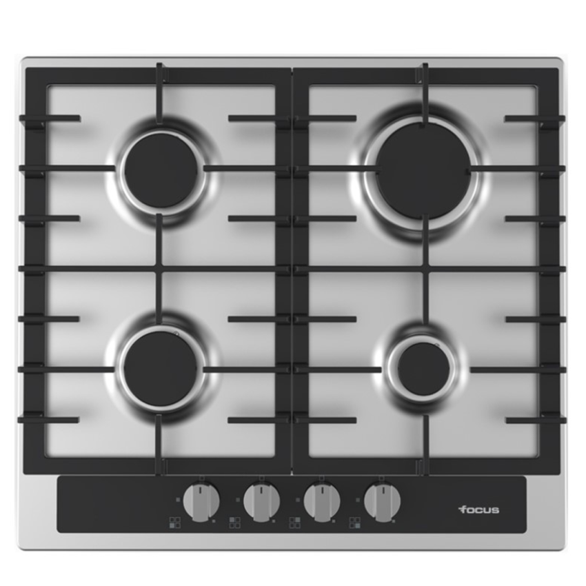 Plaque de cuisson FOCUS 4 Feux à Gaz | 60 cm  - F402X  -  Inox 