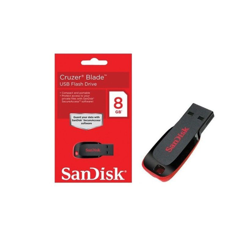  Clé USB 8 Go | SANDISK Cruzer Blade - USB 2.0 - Noir & Rouge 