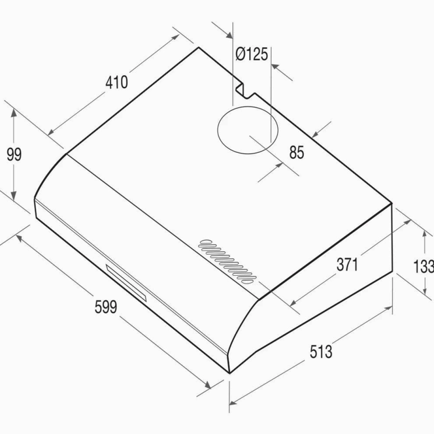 Hotte Casquette Aspirante ARISTON 60 cm | SL 161  -  L IX 3VIT   -  Inox 