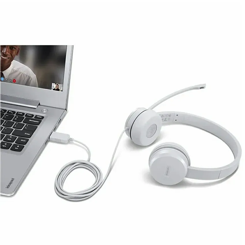 Casque Filaire LENOVO | GXD110 - USB - Blanc 