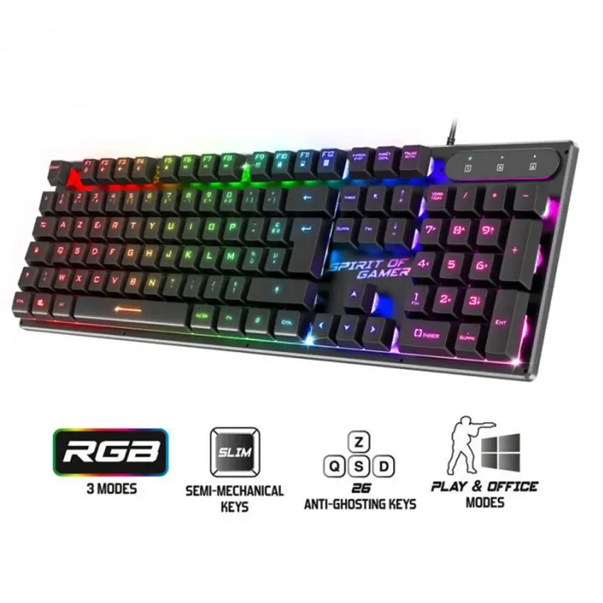Clavier Gaming SPIRIT OF GAMER K1 | S.Mécanique - RGB
