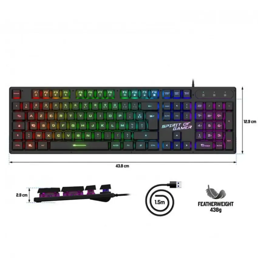 Clavier Gaming SPIRIT OF GAMER K1 | S.Mécanique - RGB
