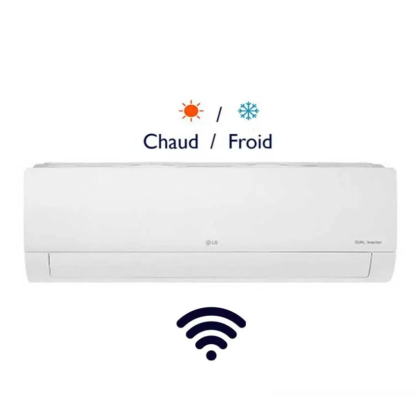 Climatiseur LG Inverter 12000 DUALCOOL | Chaud & Froid - E look - D12TIH - Blanc 