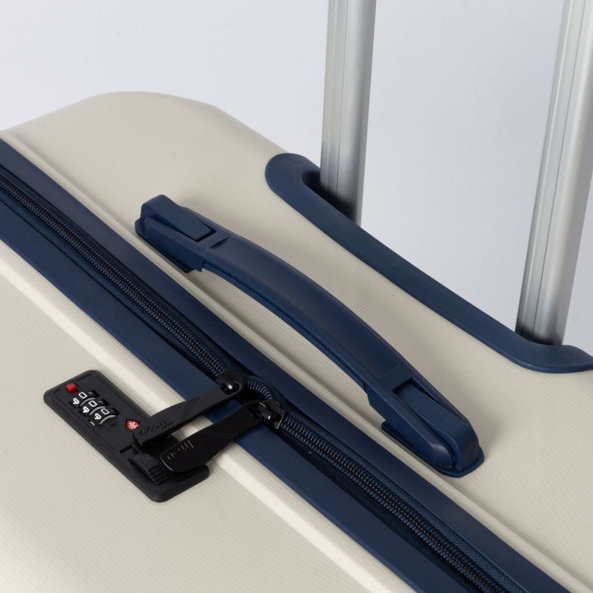 Valise TITOU Incassable Polypropylene | Modèle 20KG - Beige/Bleu 