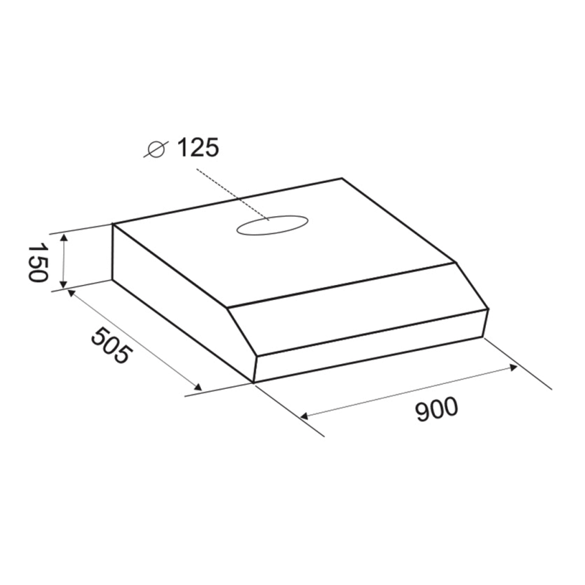 Hotte Casquette Aspirante Focus | 90 cm - F902X - Inox 