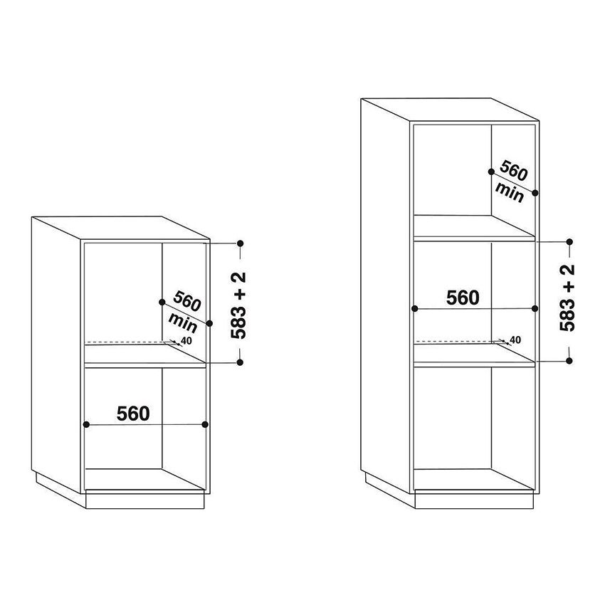 Four Électrique Encastrable ARISTON 66 Litres |  2200 Watts - FA3530HIXHA - Noir & Inox 