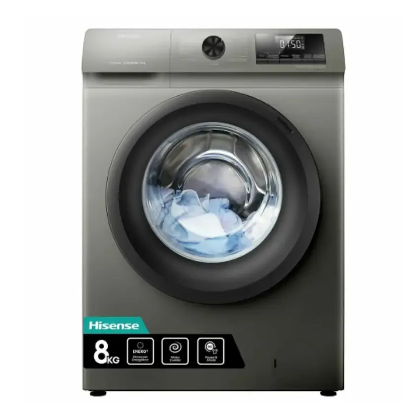 Machine à laver HISENSE 8KG | INVERT - WFQP8014EVMT - Silver