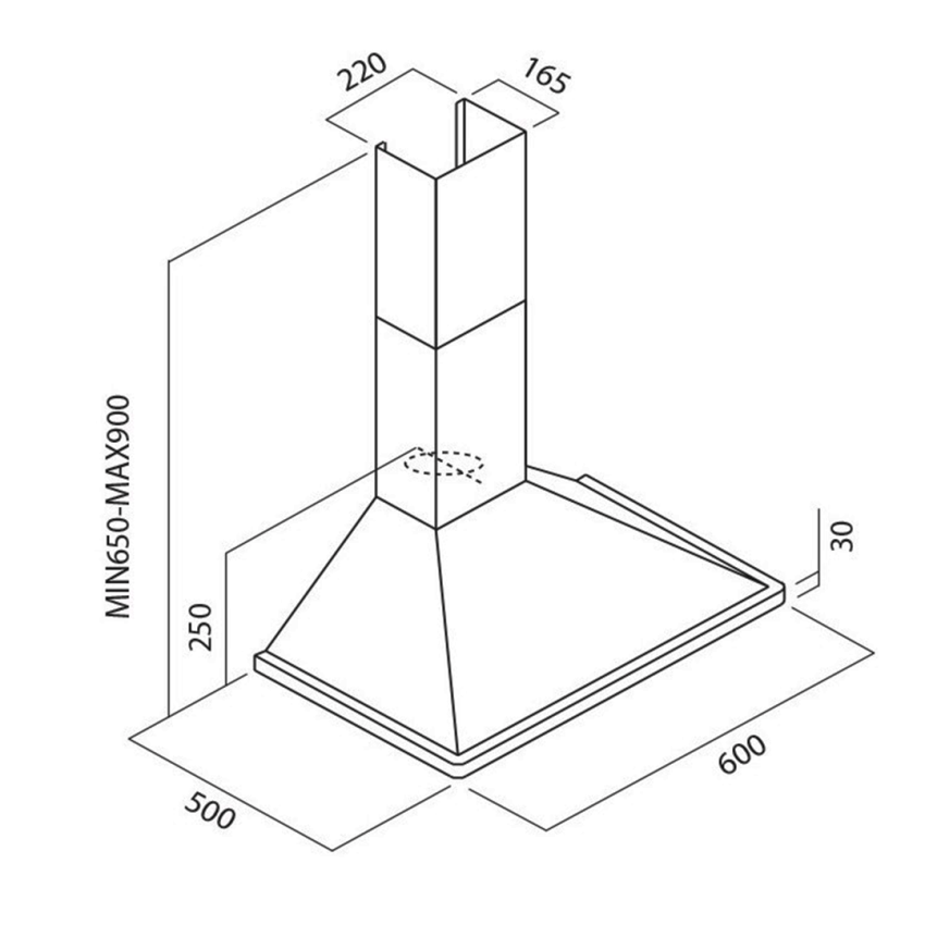 Hotte Aspirante Cheminée FOCUS 60 cm | F 604B  -  Noir