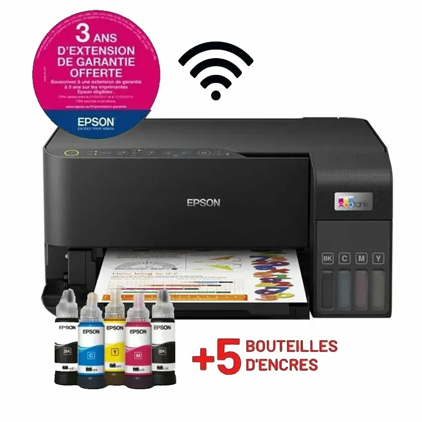 Imprimante EPSON EcoTank L3550 Jet d'Encre 3-en-1 Wi-Fi