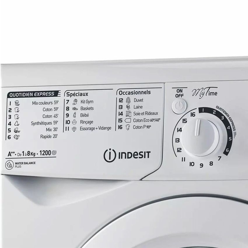 Lave-linge INDESIT 8 kg | Essorage 1200 Trs/min - EWC.81252 - Hublot - Blanc 