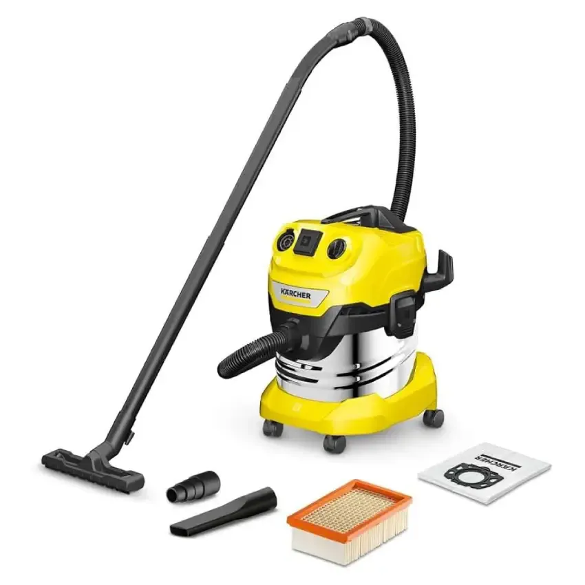 Aspirateur Eau et Poussières KARCHER WD4 | 1.628-260.0 - Jaune/Inox