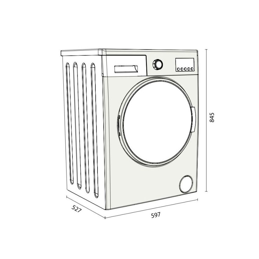 Machine a laver FOCUS 8KG | F1208B - Noir 