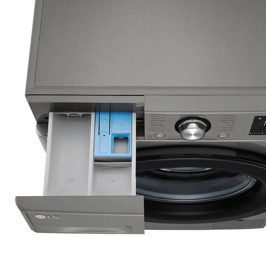Machine à Laver LG VIVACE 8 Kg | F4R3TYG6P - Smart Inverter - Silver 