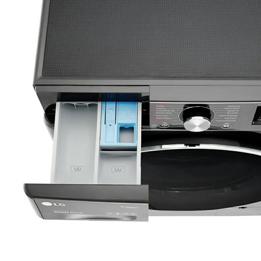 Machine à Laver LG Vivace à vapeur 9 kg | Essorage 1400 Tours/min - Lavante / Séchante - DD6M - Noir 