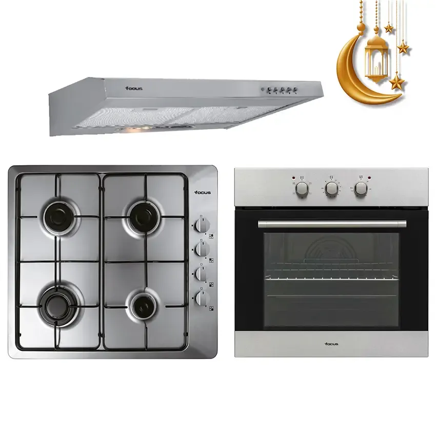 Pack Encastrable Focus : Plaque de cuisson F400X + Four F525X + Hotte F602X