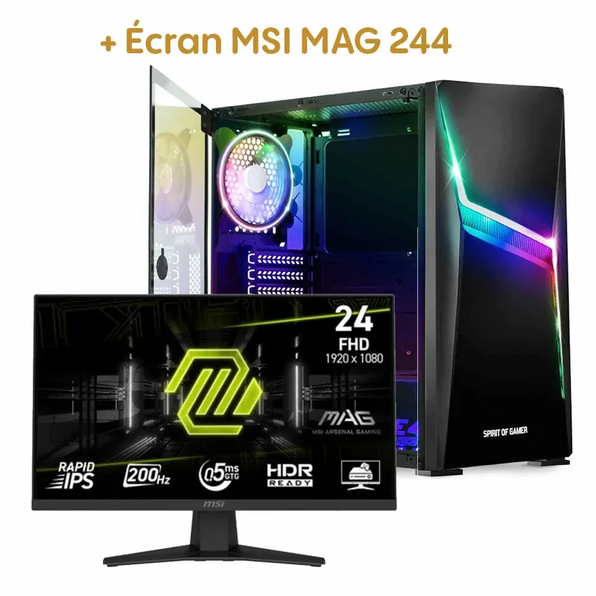 PC De Bureau Gamer GRAIET Intel i5-13400F | 16G/480SSD - RTX5050