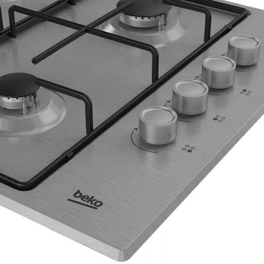 Plaque de cuisson BEKO 4 Feux à Gaz | 61 cm - HIGG 64123 SXL  -  Inox 