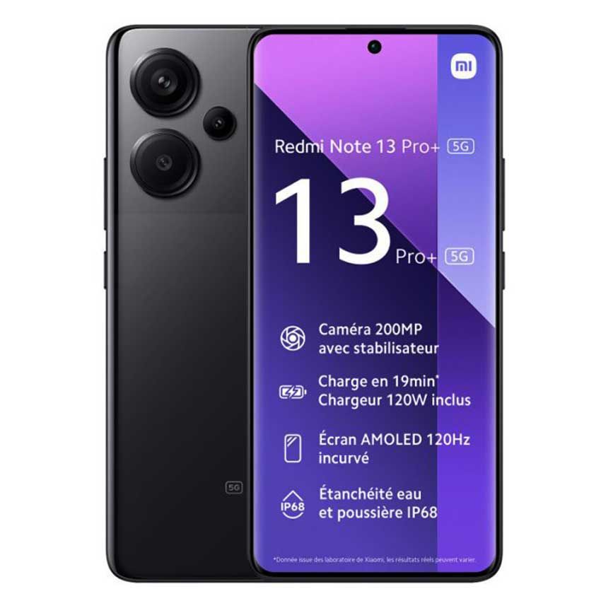 Smartphone XIAOMI REDMI Note 13 PRO Plus |  8go  - 256Go + 5G - Noir 