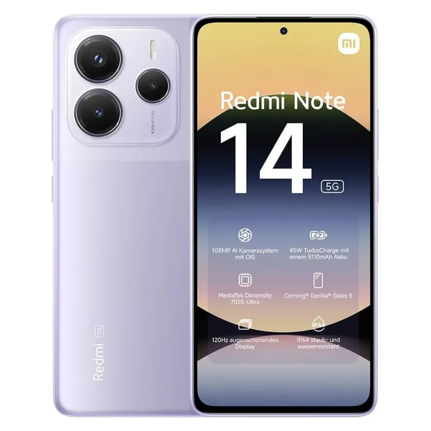 Smartphone Xiaomi Redmi Note 14 5G | 8Go  - 256Go - IA Camera 
