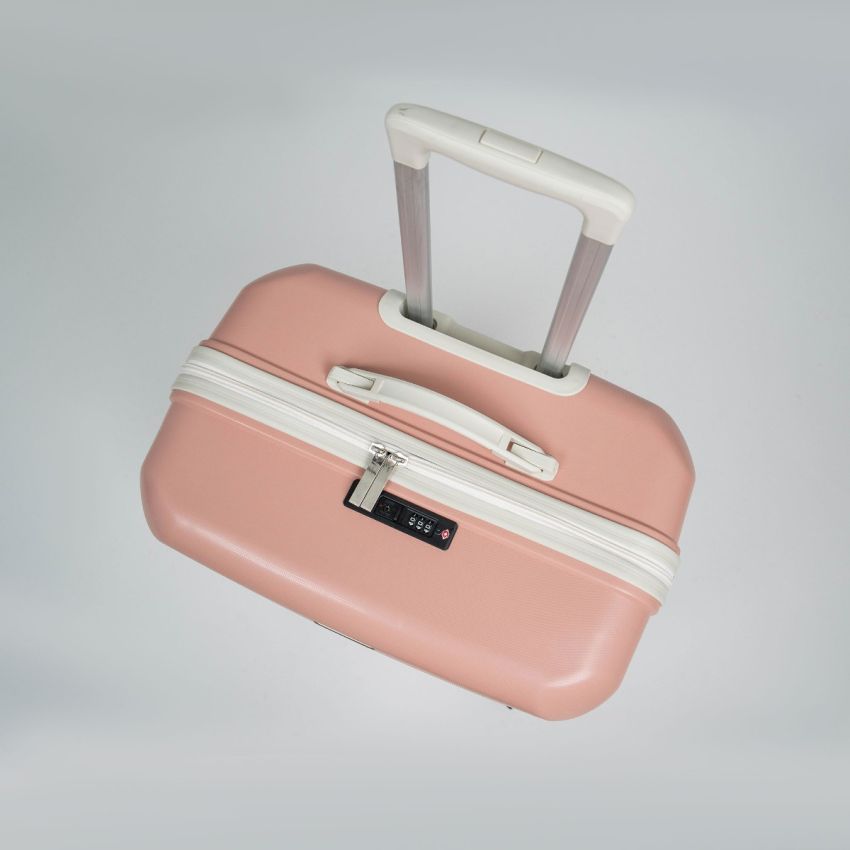 Valise TITOU incassable avec roues démontables | Modèle 20KG - Saumon/Beige 