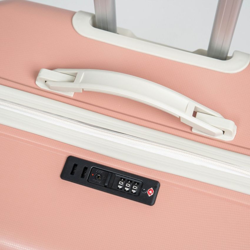 Valise TITOU incassable avec roues démontables | Modèle 30KG - Saumon/Beige