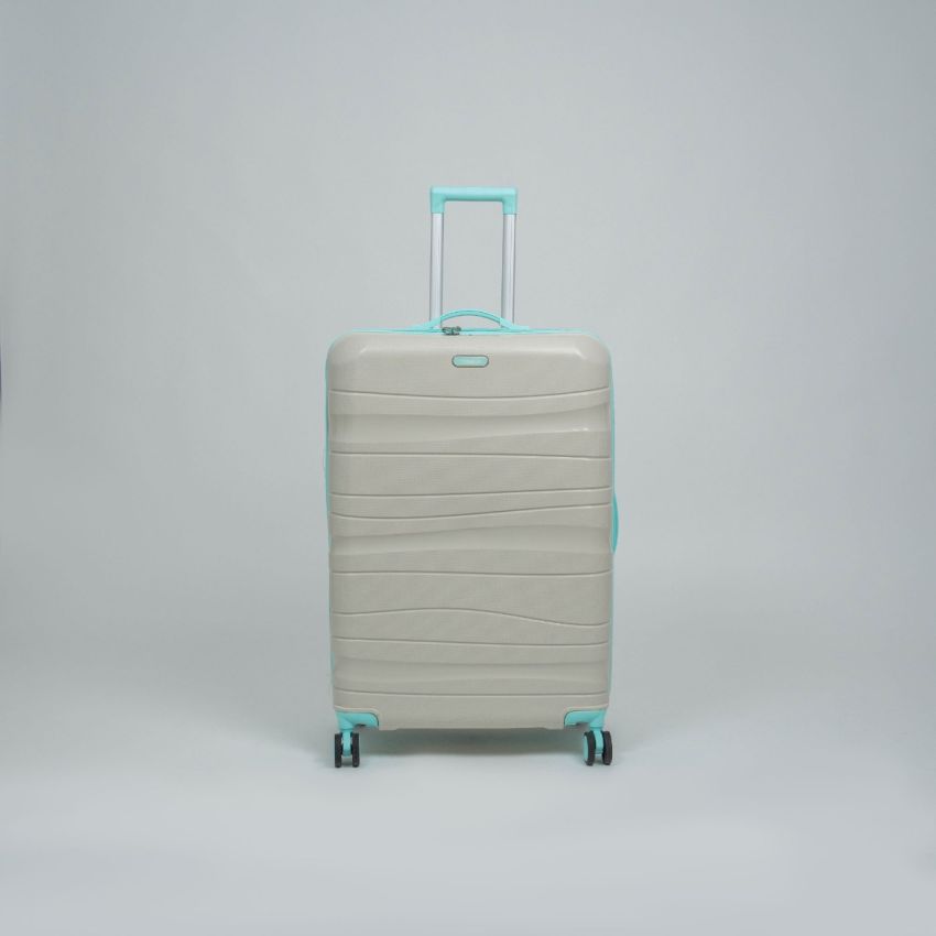 Valise TITOU Incassable Polypropylene | Modèle 20KG - Beige/Turquoise 