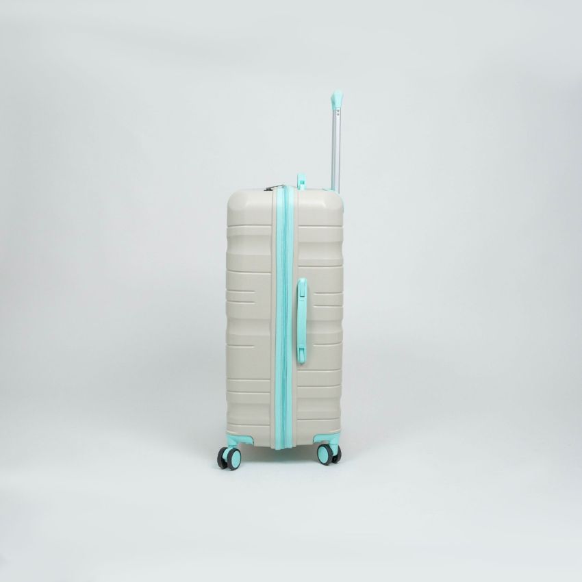 Valise TITOU Incassable Polypropylene | Modèle 30KG - Beige/Turquoise 