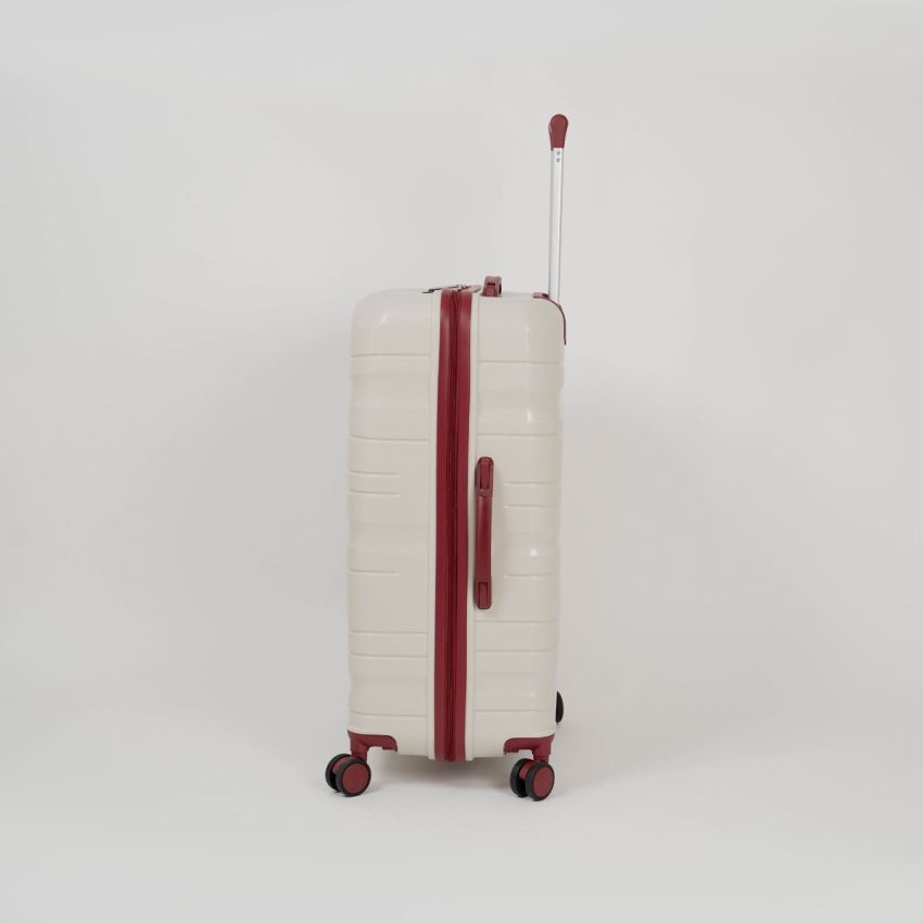 Valise TITOU incassable avec roues démontables | Modèle 30KG - Beige/Rouge 