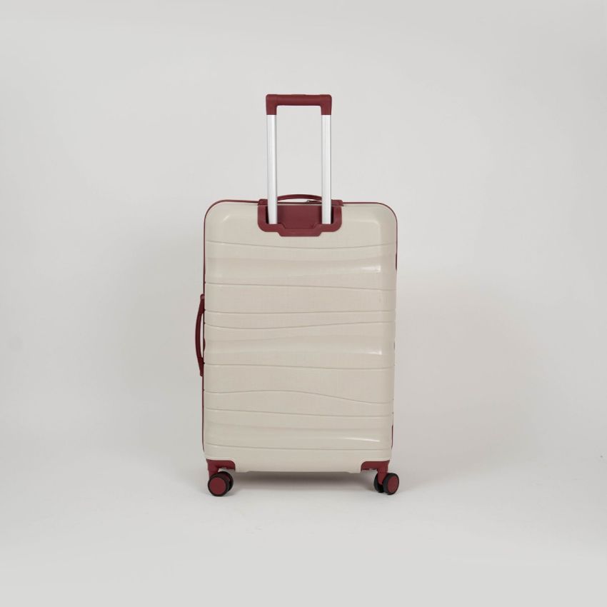 Valise TITOU incassable avec roues démontables | Modèle 15KG - Beige/Rouge 