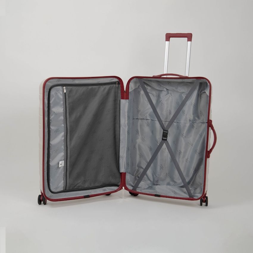 Valise TITOU incassable avec roues démontables | Modèle 15KG - Beige/Rouge 