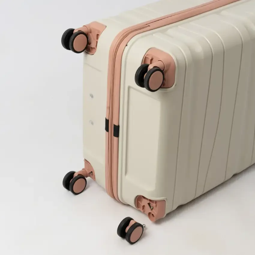 Valise TITOU Incassable Polypropylene | Modèle 20KG - Beige/Saumon