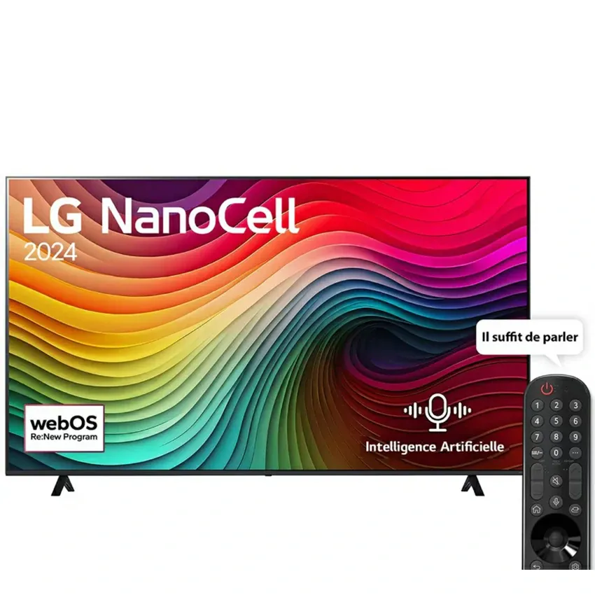 TV LG NANO 55 Pouces UHD 4K SMART Tv 80T6A Avec Récepteur Intègre  