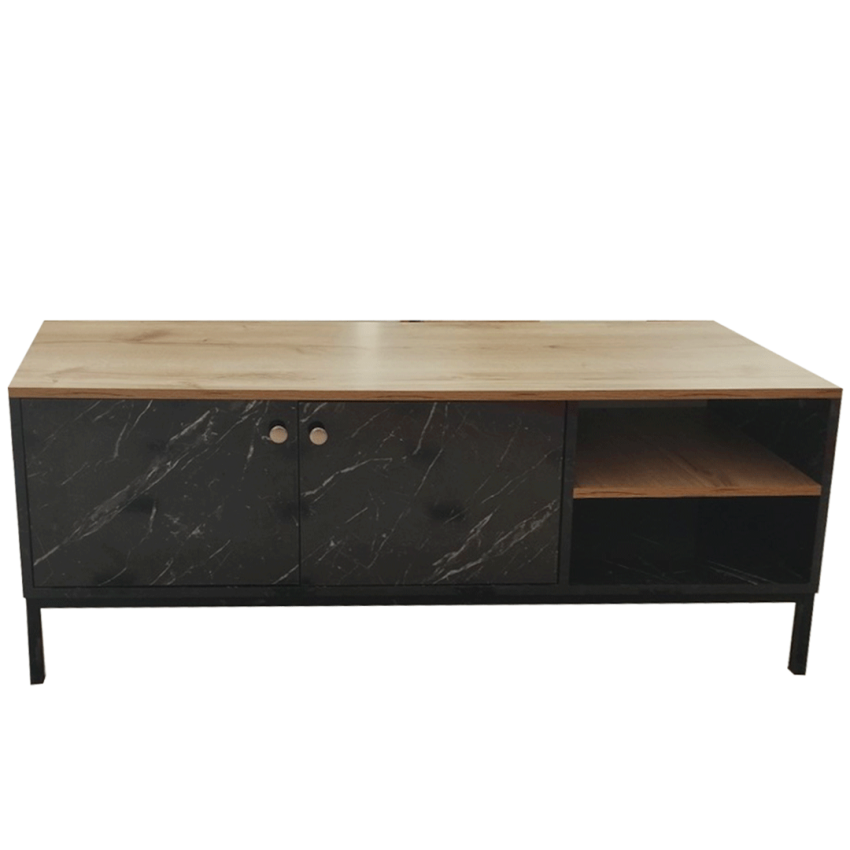 Meuble TV Style Scandinave Baya Chêne Brut & Noir | DREAMS