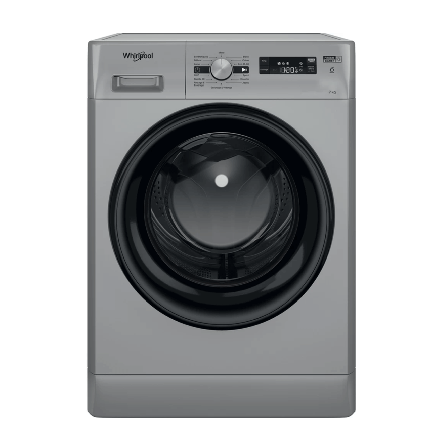 Machine à Laver Whirlpool 7 kg  | Essorage 1200 Tours/min - FFWS7235 SBNA - Silver 
