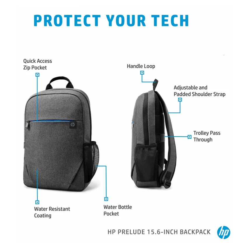 HP PRELUDE sac-a-dos-hp-prelude-ordinateur-15-pouce-gris